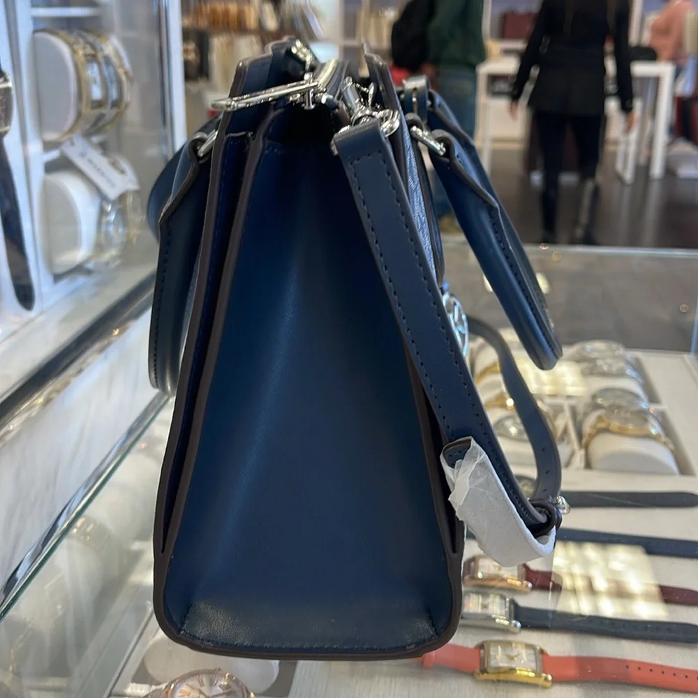Michael Kors Sheila Medium Signature CZ Logo Satchel Crossbody Center Zip
Navy - Picture 9 of 16
